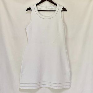 BROOKS BROTHERS Women's Sleeveless Scoop Neck Eyelet Dress White Size 14 Ribbed